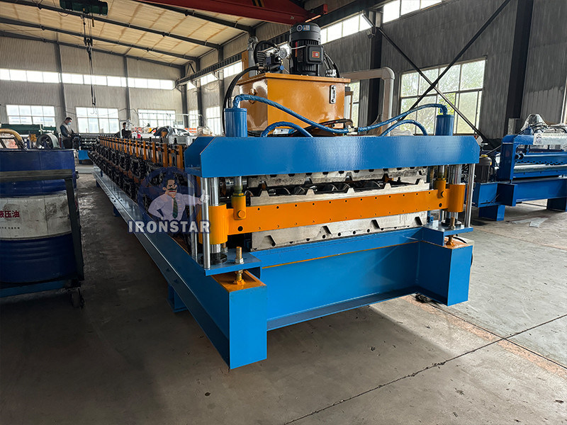 “5 Rib 4 Rib Trapezoidal Sheet Double Deck Roll Forming Machine 2 Layer Roll Forming Machine Full Automatic Metal Roofing Sheet Forming Equipment Production Line High Efficiency”